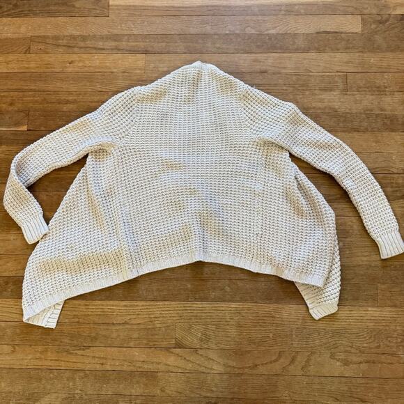 Loft cream and gold thread open front cardigan sweater size medium M
 b34 - Picture 4 of 4